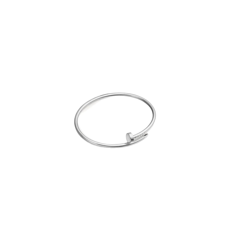 PULSERA CLAVO DELGADA PLATEADA