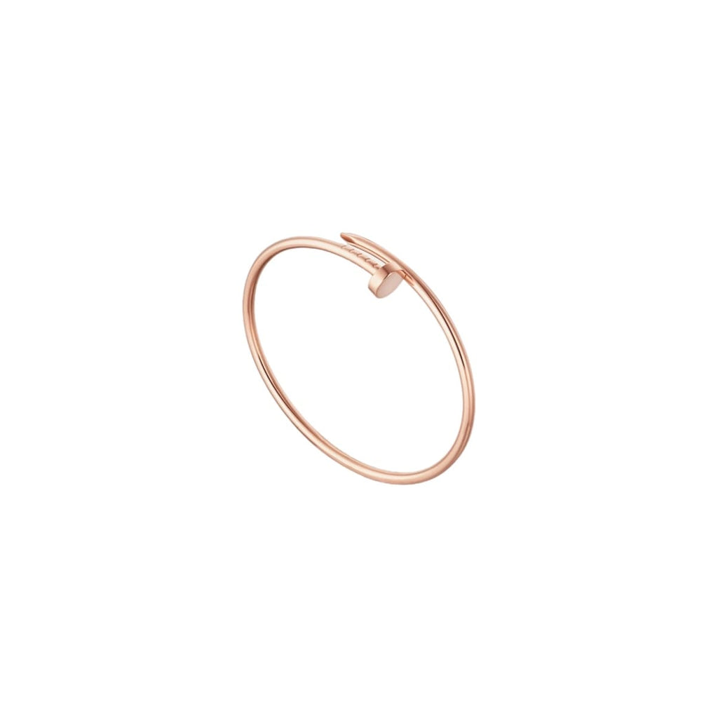 PULSERA CLAVO DELGADA ORO ROSA