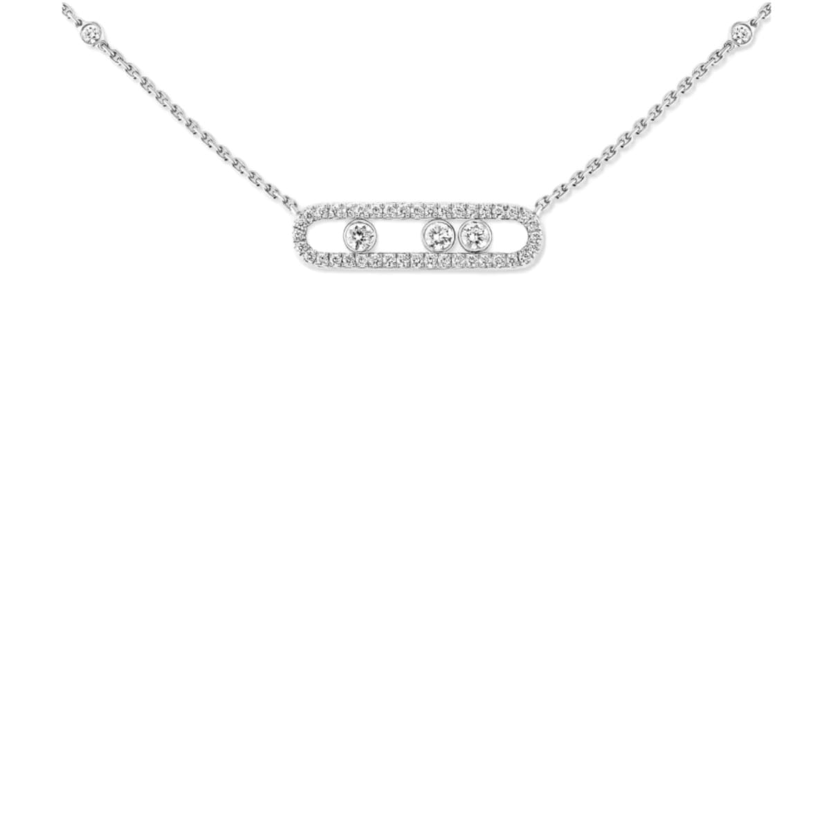 COLLAR MOVE PAVÉ PLATEADO