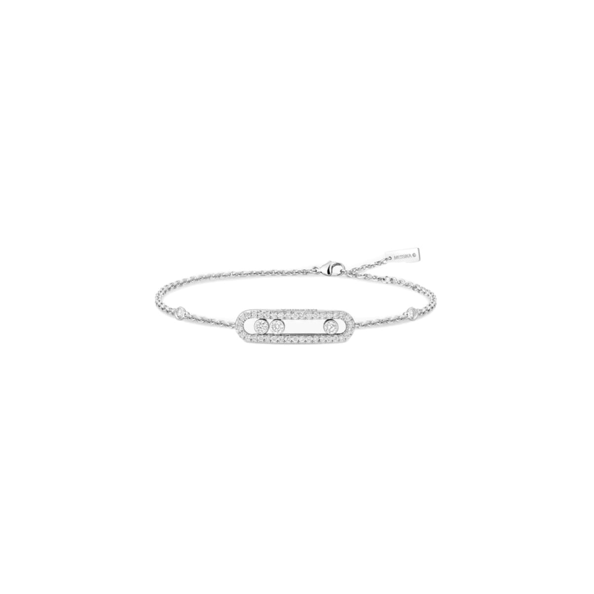 PULSERA DIAMANTE MÓVIL PAVÉ PLATEADA