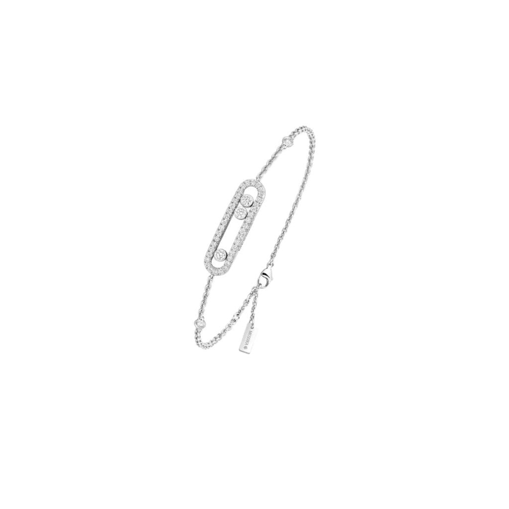PULSERA DIAMANTE MÓVIL PAVÉ PLATEADA